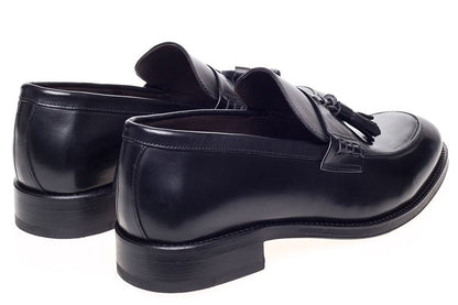 John White Charles Tassel Loafers Black