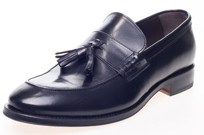 John White Charles Tassel Loafers Black