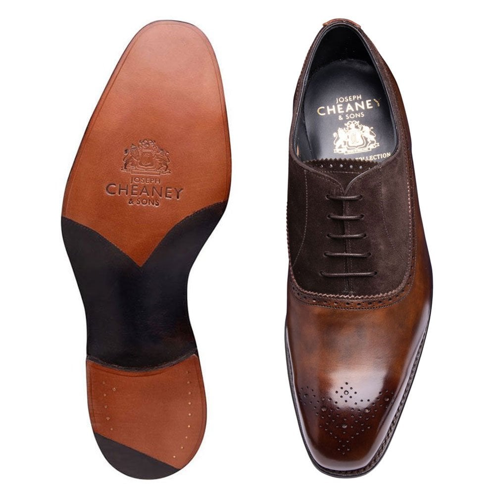 Cheaney Broad II Oxford Wingcap Calf Leather Brogue in Burgundy