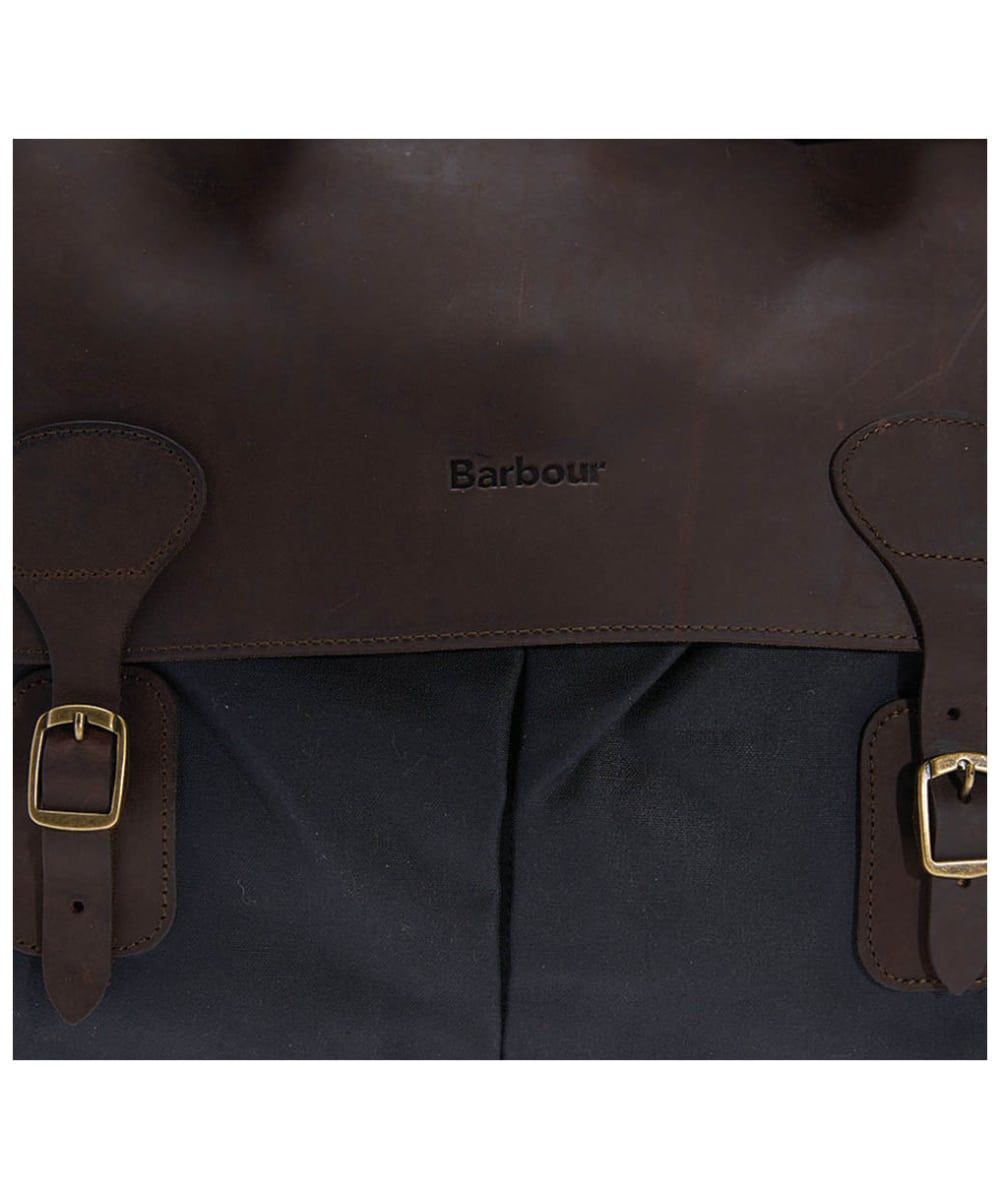 Barbour Wax Leather Briefcase in Navy