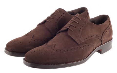 John White Fontwell Suede Brogue In Brown