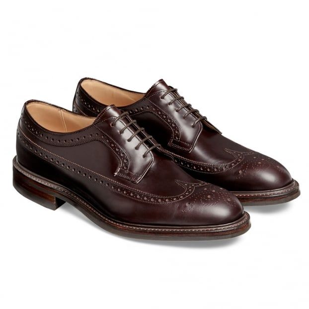 Cheaney Oliver II R Long Wing Coaching Calf Brogue in Burgundy