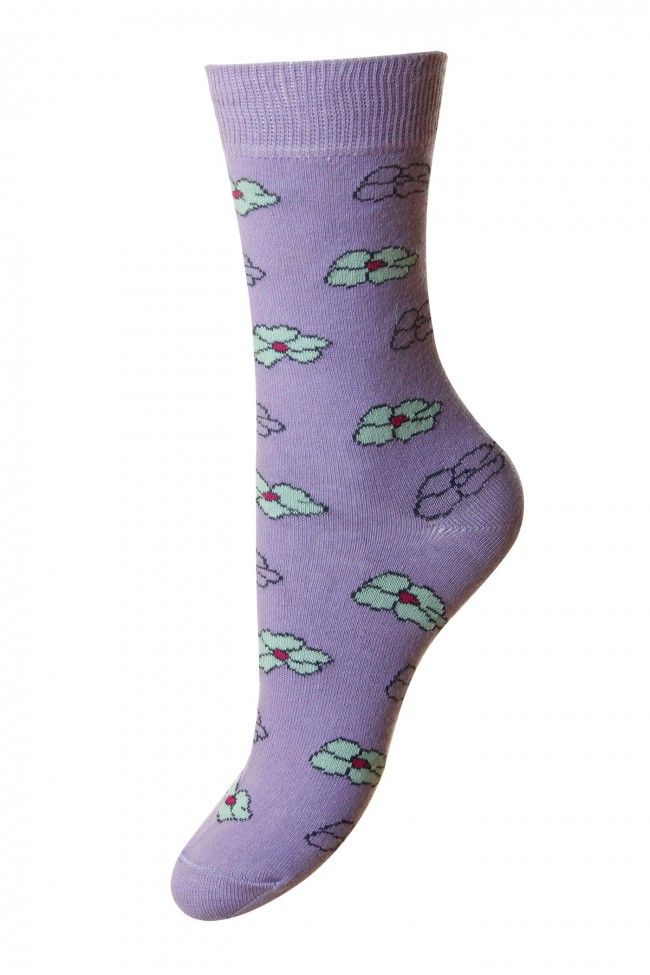 Hj Hall Cascade Floral Supersoft Bamboo Socks In Lilac