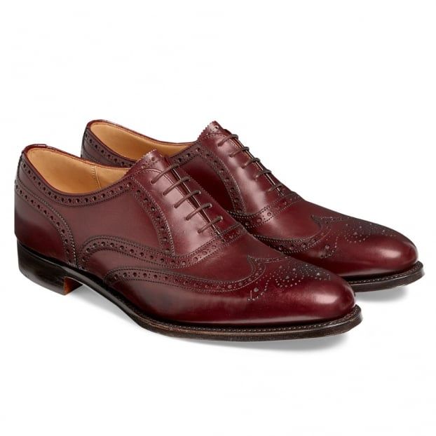 Cheaney Broad II Oxford Wingcap Calf Leather Brogue in Burgundy