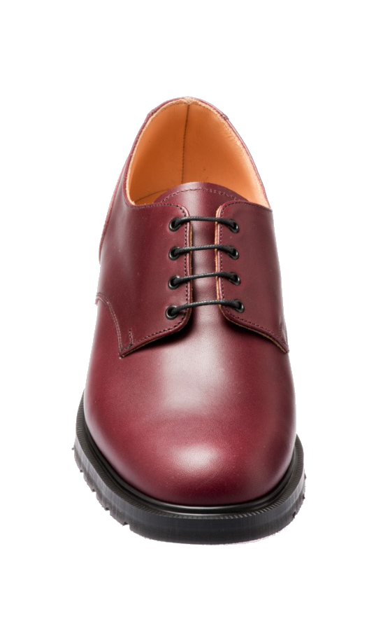 Solovair 4 Eyelet Gibson Shoe in Burgundy