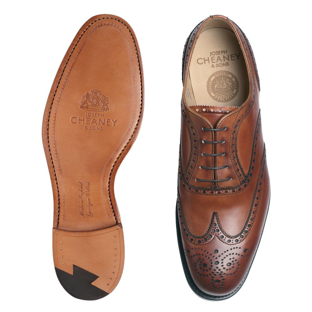 Joseph Cheaney Arthur III Brogue In Dark Leaf Calf Leather