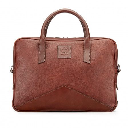 Tusting Langford Leather Briefcase In Chestnut