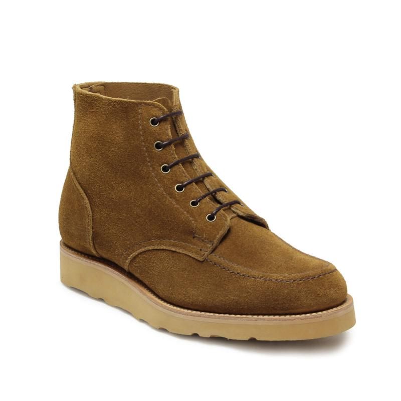 Sanders Wilson Derby Boot in Tobacco Suede at English Brands 