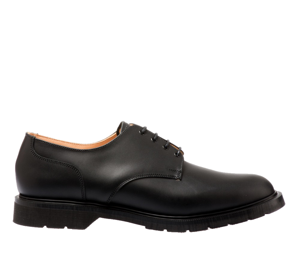 Solovair 4 Eyelet Gibson Shoe in Black