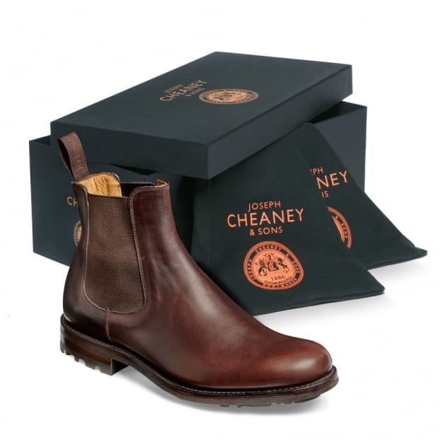 Cheaney Barnes III B Men's Black Grain Leather Chelsea Boot