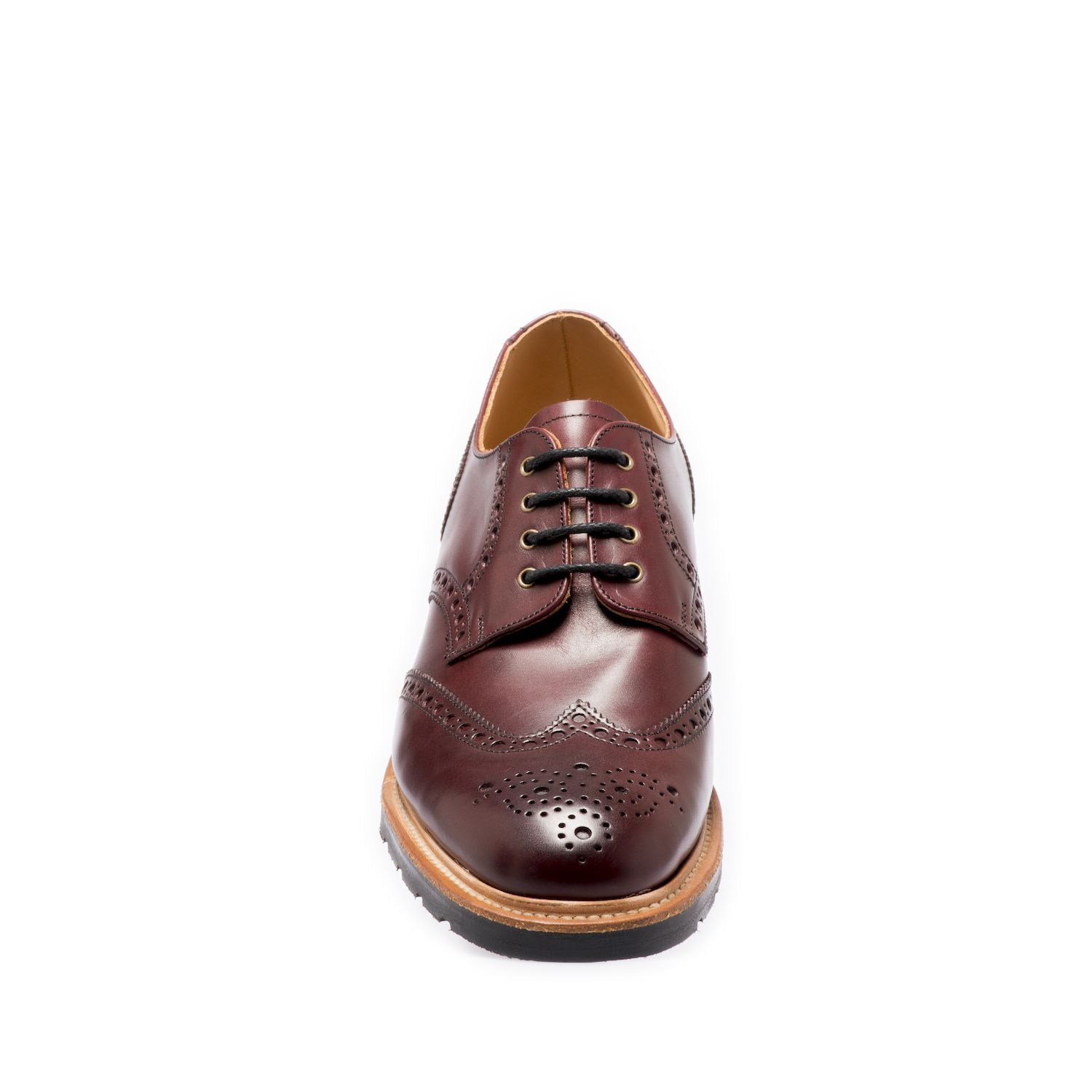 Solovair Gibson Brogue Shoe In Burgundy