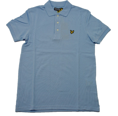 Lyle & Scott Classic Plain Pique Polo Shirt in Blue Lagoon