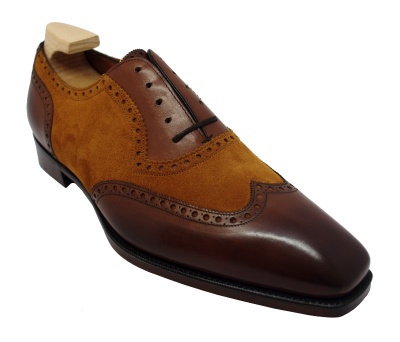 Gaziano & Girling Astaire Shoes in Vintage Cedar Calf/ Fox Suede