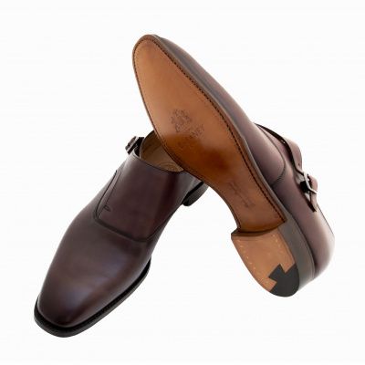 Joseph Cheaney Moulton Monk Shoes in Burgundy