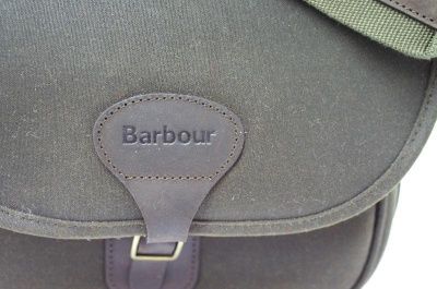 Barbour Waxed Cotton and Leather Cartridge Bag in Olive