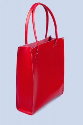 Zatchels Classic Leather Tote Bag in Red