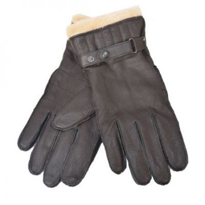 Barbour Leather Utility Glove In Brown