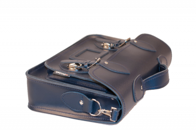 Zatchels Classic Navy Leather Briefcase Satchel 13