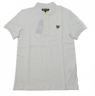 Lyle & Scott Classic Plain Pique Polo Shirt in White