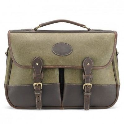 Tusting Clipper Satchel In Lichen Waxed Canvas With Sundance Leather Trim